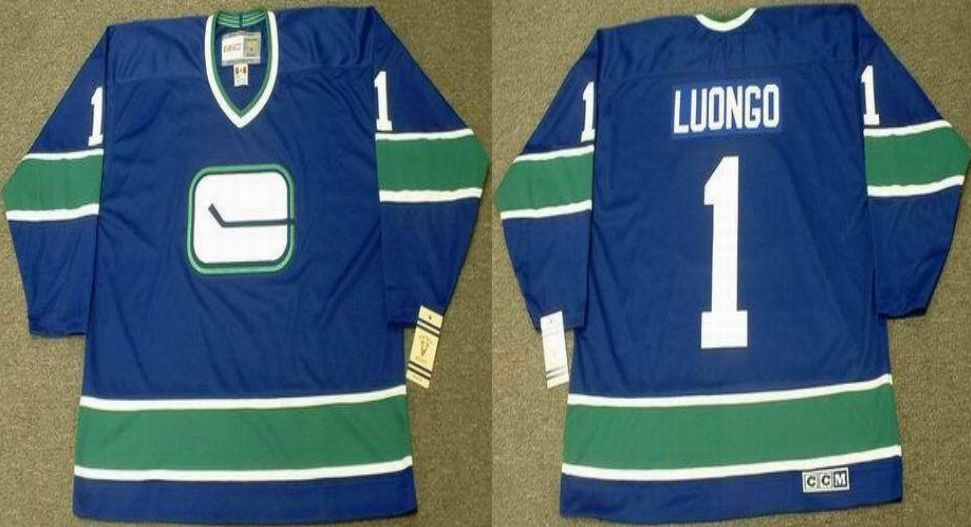 2019 Men Vancouver Canucks #1 Luongo Blue CCM NHL jerseys
